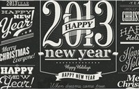 2013 Happy New Year Retro Style Vector